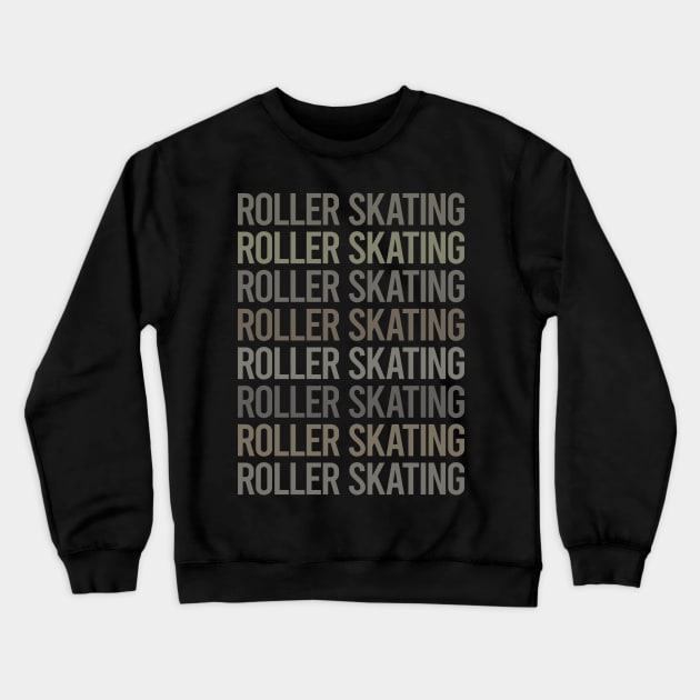 Gray Text Art Roller Skating Skate Skater Crewneck Sweatshirt by Happy Life